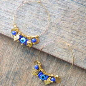 Indian ethnic earrings Nazar blue color