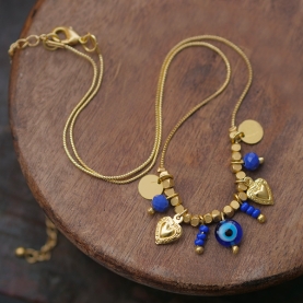 Indian ethnic necklace Nazar blue color