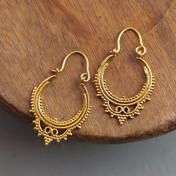 Boucles D'oreilles Ethniques Onyx Boucles D'oreilles Indiennes En Argent Avec Onyx - Style Ethnique Et Unique - 2x1cm Boucles D'oreilles Indiennes
