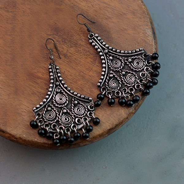 Unique Vintage Jewelry: Metal Craftsman Carved Pattern Earrings with  Crystal Drops | SHEIN USA