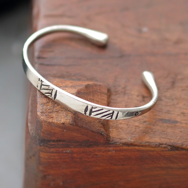 Indian engraved metal ethnic bangle