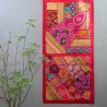 Tissu mural indien artisanal Patchwork rouge