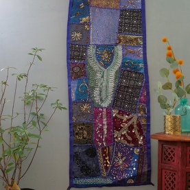 Tissu mural indien artisanal Patchwork