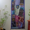 Tissu mural indien artisanal Patchwork bleu foncé