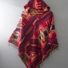 Nepalese woolen poncho traditional red and white