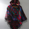 Nepalese woolen poncho original black and red