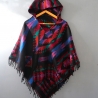 Nepalese woolen poncho original black and blue