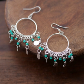 Indian earrings with tassels and beads
