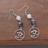 OM earrings Labradorite & agate stones