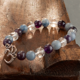 Amethyst Aventurine and crystal Indian bracelet