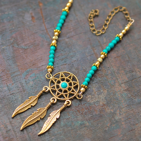 Bracelet Dreamcatcher and turquoise beads