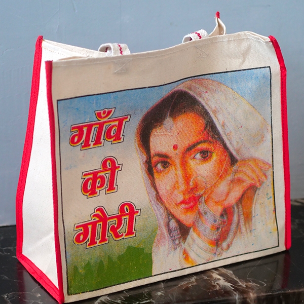 Sac cabas indien en coton tissé Affiche