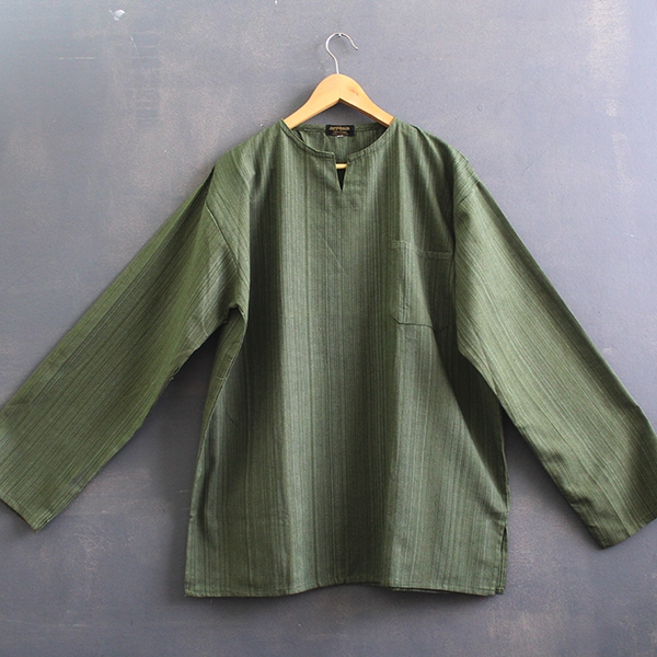 Thaï cotton tunic original green color