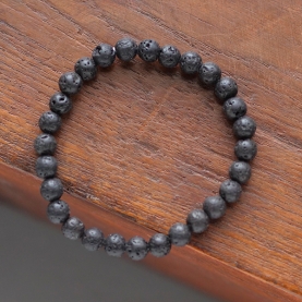 Bracelet with black lava stones