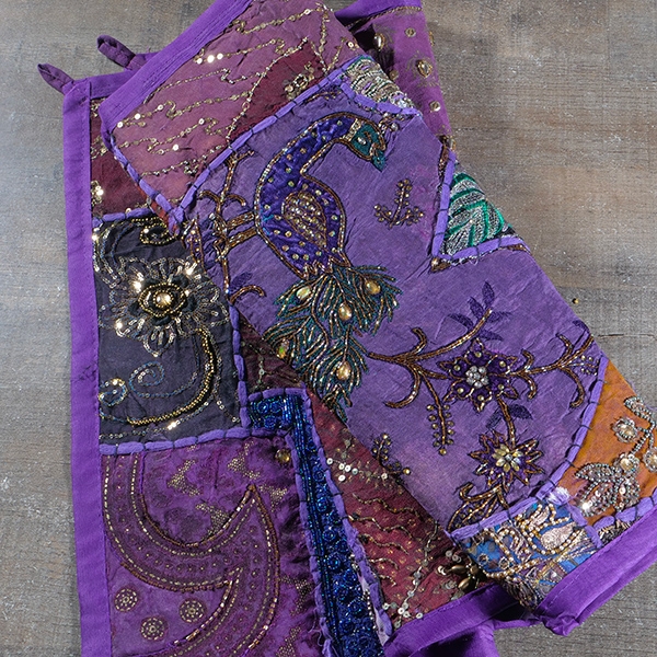 Indian handcrafted wall hanging Patchwork purple