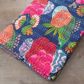Indian handcrafted bedcover Kantha