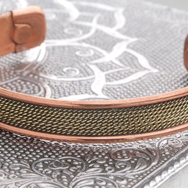 Bracelet Magnétique En Cuivre - Motif Indiens Et Tipis - 3000 Gauss - Marque MJ
