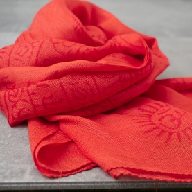 Indian stole printed cotton OM and Ganesh