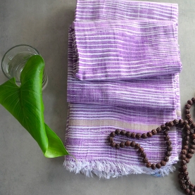 Indian Khadi handcrafted towel purple color