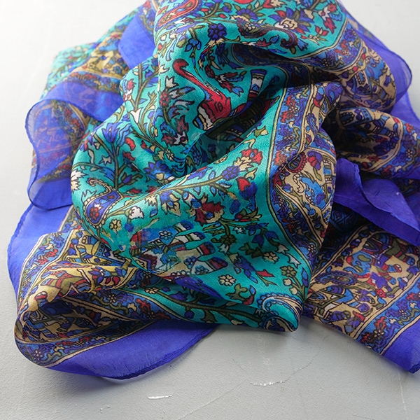 Indian Navy Blue Silk Scarf | Indian Cloth | By Pankaj Online Store