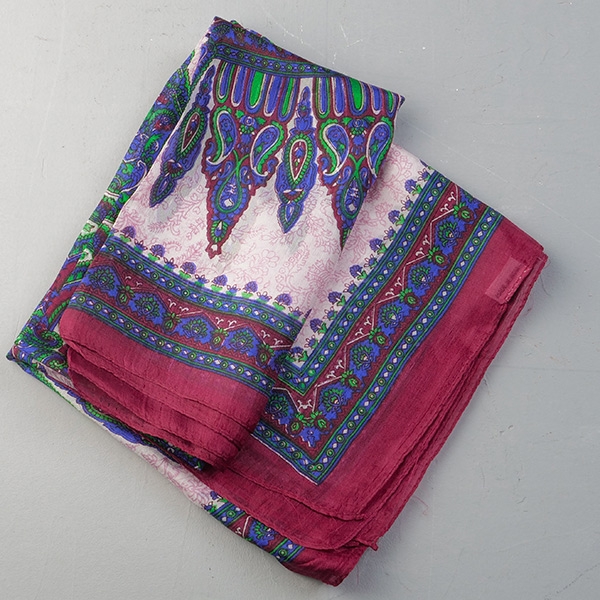 Indian silk scarf fashion pink and blue