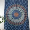 Indian cotton wall hanging Mandala dark blue and green