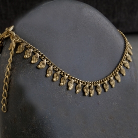 Indian fancy metal anklet Payjeb golden