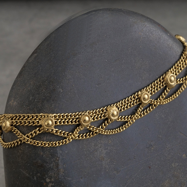 Bracelet de cheville indien ethnique Payjeb doré
