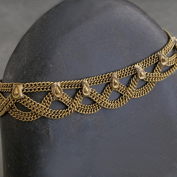 Indian fancy metal anklet Payjeb golden