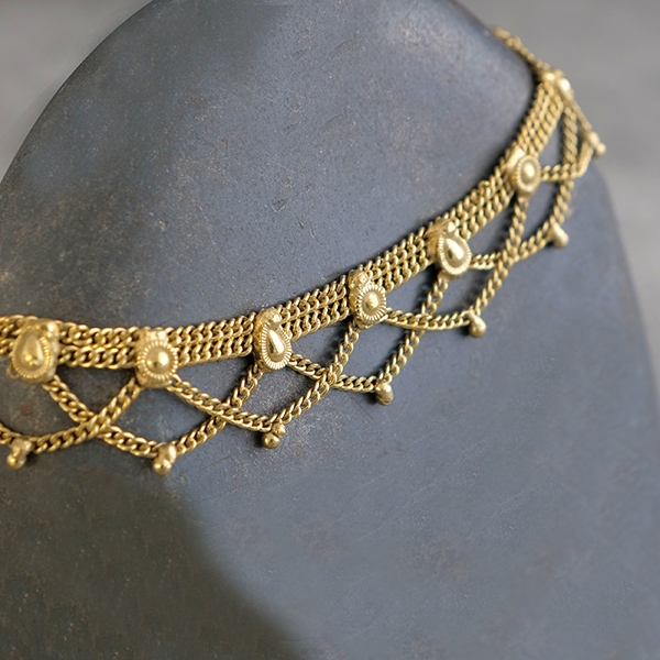 Indian fancy metal anklet Payjeb golden
