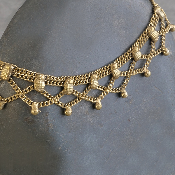 Indian fancy metal anklet Payjeb golden
