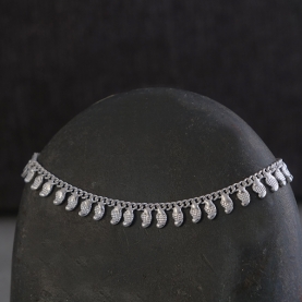 Indian fancy metal anklet Payjeb silver