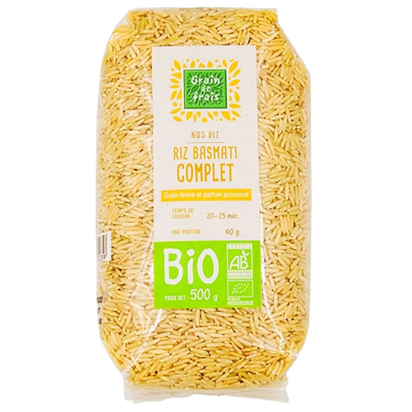 Riz Basmati indien complet biologique 0.5kg