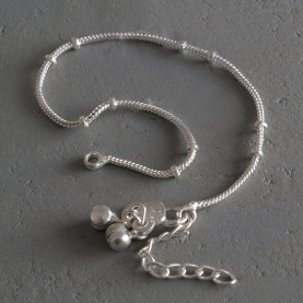 Indian fancy metal anklet Payjeb silvery