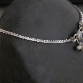 Indian fancy metal anklet Payjeb silvery