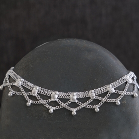 Bracelet de cheville indien ethnique Payjeb argenté