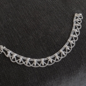 Indian fancy metal anklet Payjeb silvery