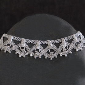 Indian fancy metal anklet Payjeb silvery