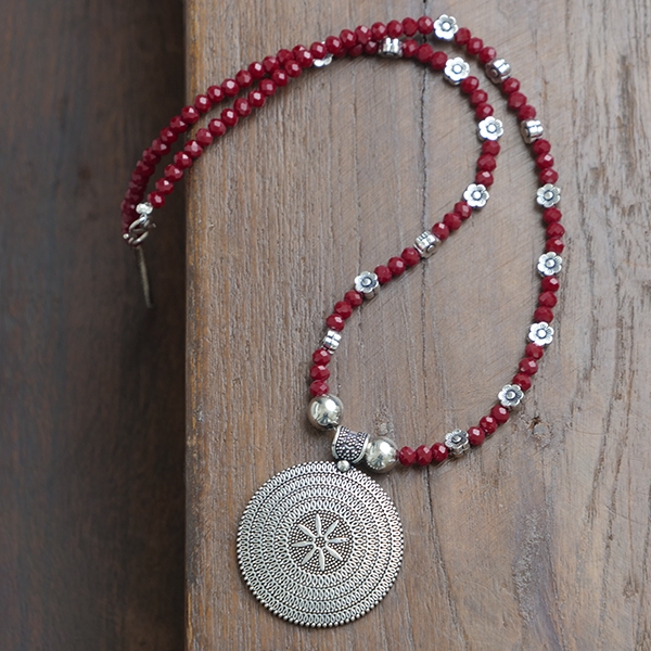 Indian ethnic necklace red pearls