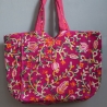 Sac à main indien brodé Matka fleuri rose