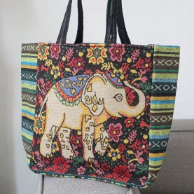 Indian cotton handbag with Elephant