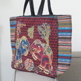 Sac à main indien Kiat brodé éléphants