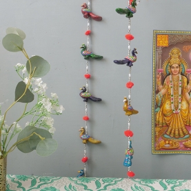 Indian handcrafted door hanging Peacocks