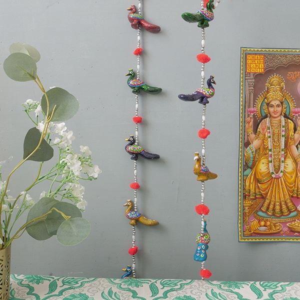 Mobile indien artisanal suspension Paons