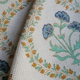 Tapis indien artisanal en coton imprimé