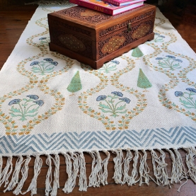 Tapis indien en coton imprimé