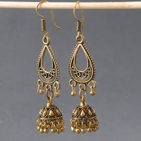 Indian earrings golden Jhumki jewels