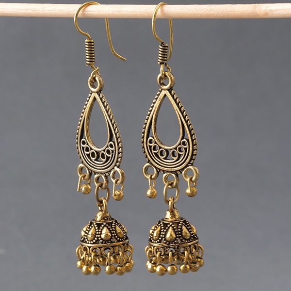 Indian earrings golden Jhumki jewels