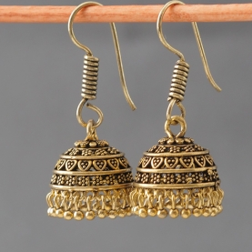 Indian earrings golden Jhumki jewels