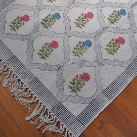 Tapis indien en coton imprimé